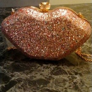 Glitter pink clutch purse
